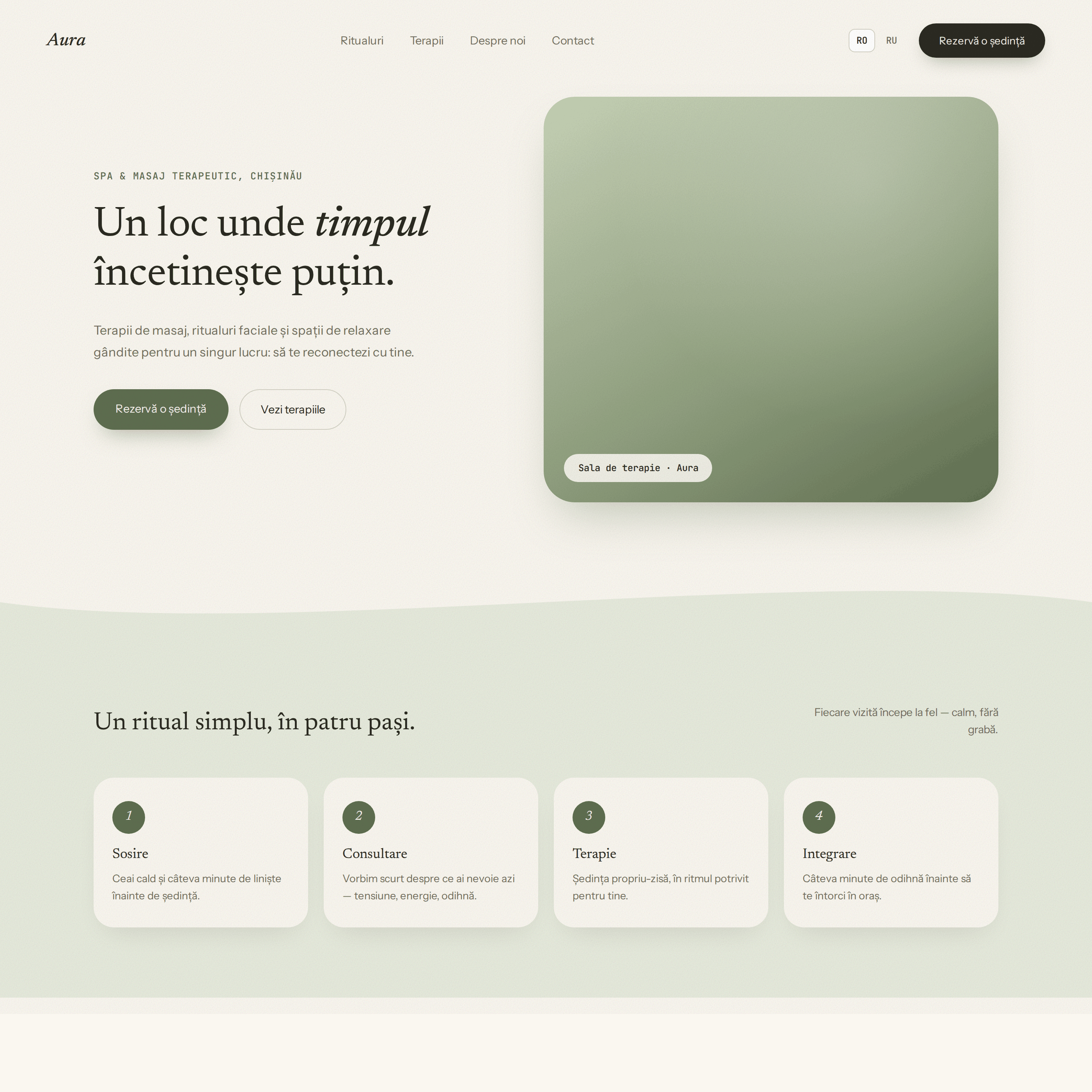 Aura — previzualizare site