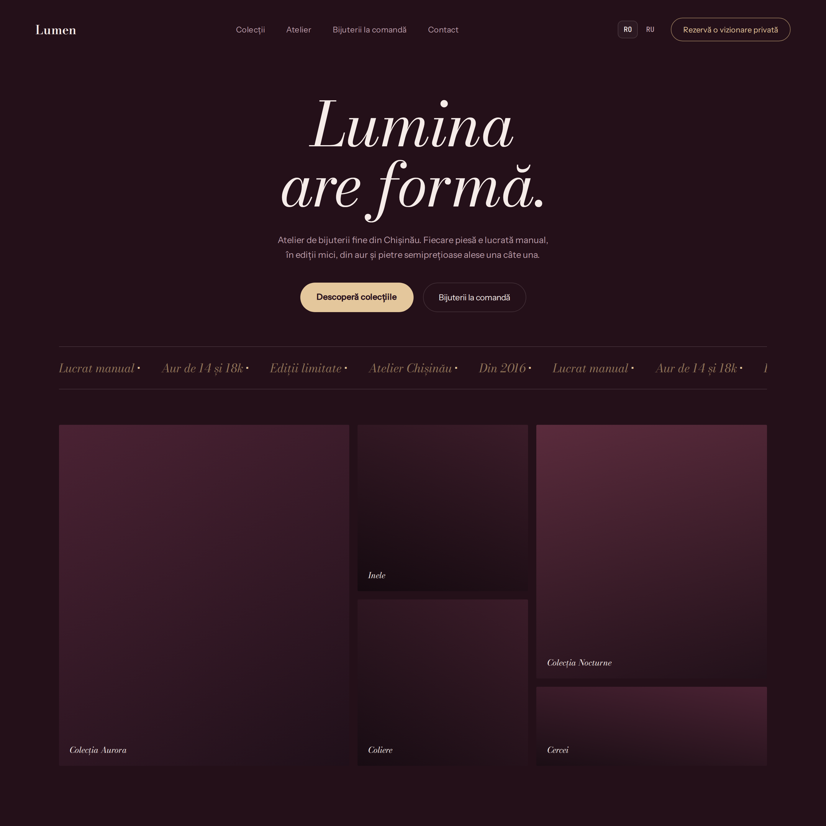 Lumen — previzualizare site